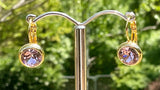 Swarovski Crystal round 'Light Amethyst' earrings - gold  plated