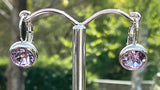 Swarovski Crystal round 'Violet' earrings - rhodium plated