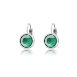Swarovski Crystal round 'Royal Green Lacquer’ earrings - rhodium plated