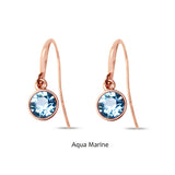 Swarovski Crystal fishhook ‘Aquamarine’ earrings - rose gold plated