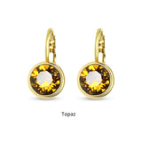 Swarovski Crystal round 'Topaz' earrings - gold plated