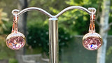 Swarovski Crystal round 'Light Rose' earrings - rose gold plated