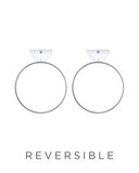 MOE MOE COOL TERRAZZO GRID MOON RING STUD EARRINGS