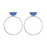 MOE MOE COOL TERRAZZO GRID MOON RING STUD EARRINGS